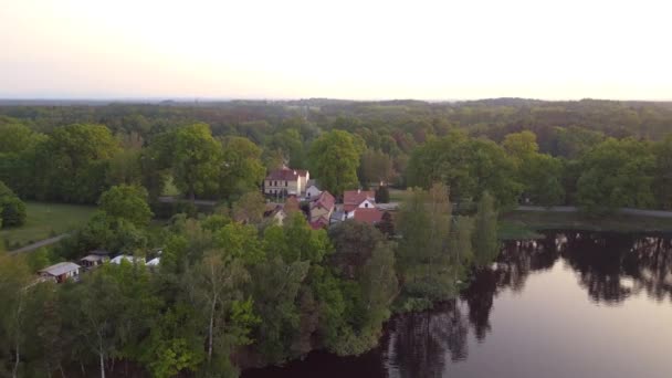 Aldeia Stankov Potok Lago Pôr Sol Noite República Checa Verão — Vídeo de Stock
