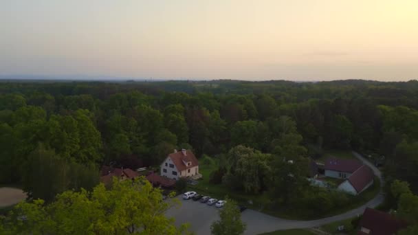 Dorf Stankov Potok See Abend Sonnenuntergang Der Tschechischen Republik Sommer — Stockvideo