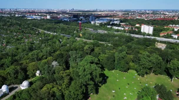Offentlig Pool Insulaner City Berlin Tyskland Sommardag 2023 Överflygning Drönare — Stockvideo