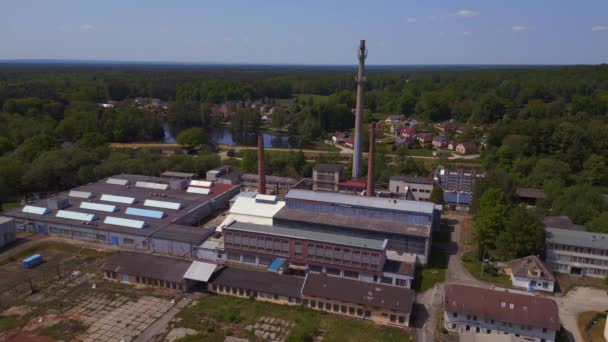 Fabryka Elektrociepłowni Wsi Chlum Czechy Lato 2023 Lot Odwrotny Dron — Wideo stockowe