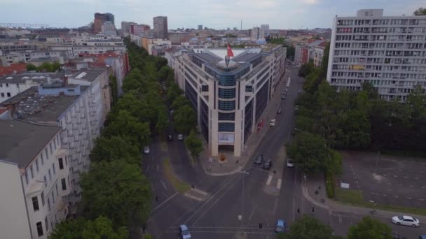 Parteivorstand Stadt Berlin Deutschland Sommertag 2023 Panorama Orbit Drone Cinematic — Stockvideo
