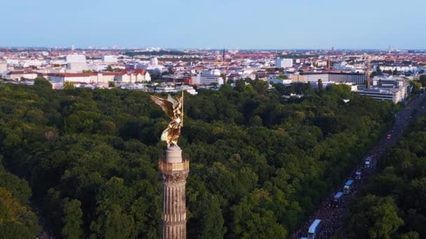 Csd Pride Parade 2023 Stad Berlijn Duitsland Zomeravond Victory Column — Stockvideo