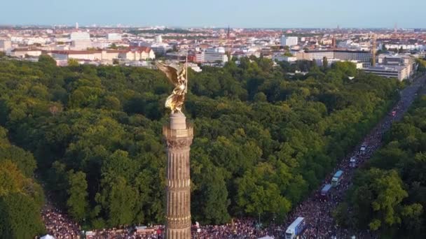 Csd Pride Parade 2023 Stadt Berlin Deutschland Sommerabend Siegessäule Geschwindigkeit — Stockvideo