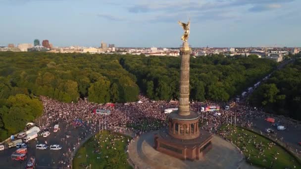 Csd Pride Parade 2023 Stadt Berlin Deutschland Sommerabend Siegessäule Aufsteigende — Stockvideo