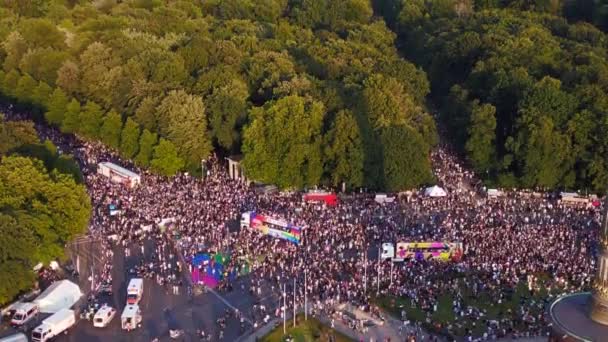 Parada Mândriei Csd 2023 Oraș Berlin Germania Seară Vară Coloana — Videoclip de stoc