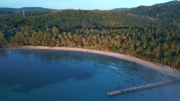 Natuurlijke Strand Baai Thailand Gouden Uur Lagune Koh Kood 2022 — Stockvideo
