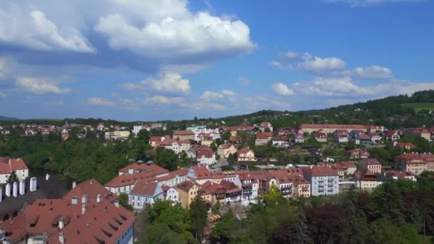 Cesky Krumlov Cidade Região Checa Boêmia Sul Rio Moldávia Verão — Vídeo de Stock