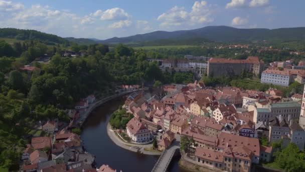 Güney Bohemya Nın Çek Bölgesi Ndeki Cesky Krumlov Kasabası Moldova — Stok video