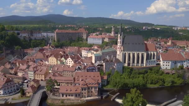 Cesky Krumlov Cidade Região Checa Boêmia Sul Rio Moldávia Verão — Vídeo de Stock