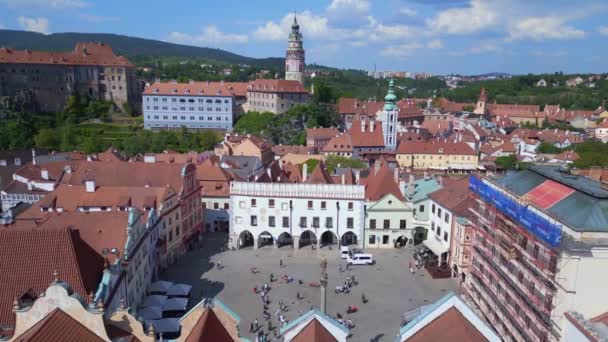 Cesky Krumlov Ville Dans Région Tchèque Bohême Sud Rivière Moldova — Video