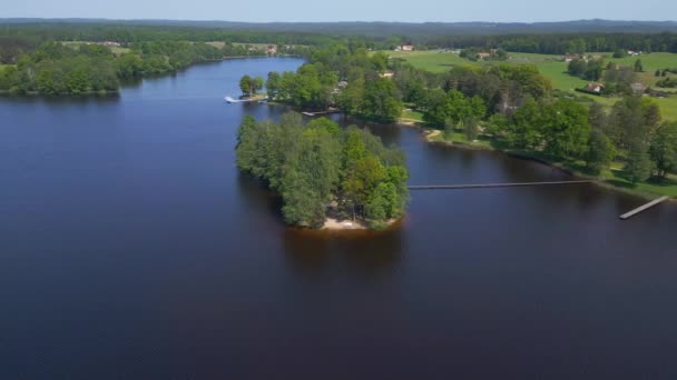 Natural Summer Paradise Île Idyllique Dans Lac Chlum Tchèque Jour — Video