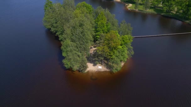 Natural Summer Paradise Idyllic Island Lake Chlum Czech Day 2023 — Stok Video