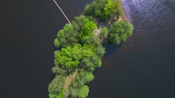 Natural Summer Paradise Idylliczna Wyspa Jeziorze Chlum Języku Czeskim Dzień — Wideo stockowe