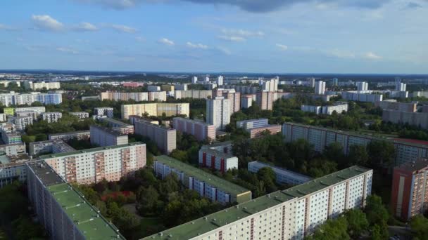 Ovanifrån Stor Panel System Byggnad Lägenhet Prefabricerade Bostadsområde Berlin Marzahn — Stockvideo