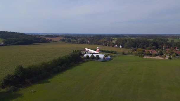 Aircraft Ground Hilly Summer Fields Brandenburg Germany Summer Wide Orbit — Stock Video