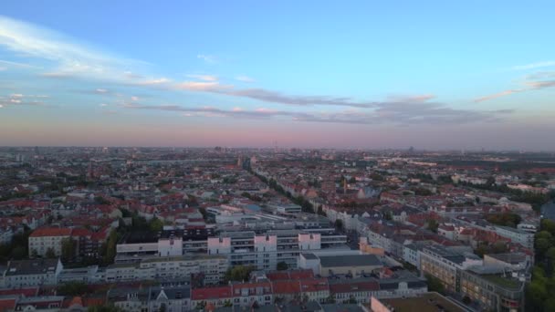 Rustige Avond Zonsondergang Hemel Boven Stad Berlijn Stadsdeel Steglitz Zehlendorf — Stockvideo