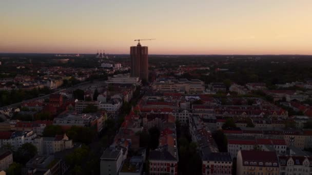 Peaceful Evening Sunset Sky City Berlin Town District Steglitz Zehlendorf — Stock Video