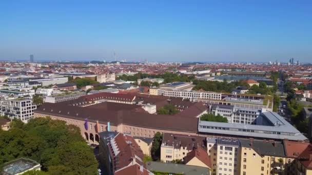 Munich City Center Downtown Germany Bavarian Summer Clear Sky Day — Stock Video