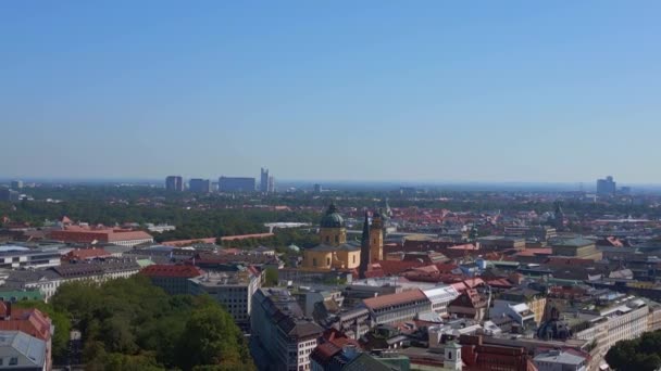 Munich City Center Downtown Germany Bavarian Summer Clear Sky Day — Stock Video