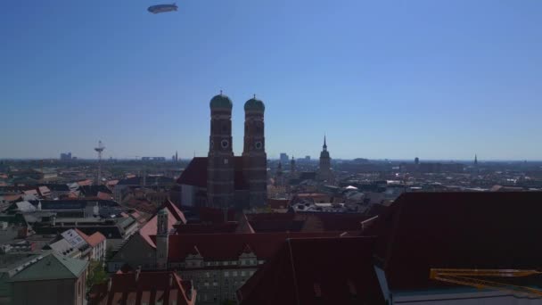 Monachium Wieże Frauenkirche Kościół Starego Miasta Niemcy Bawarii Lato Czyste — Wideo stockowe