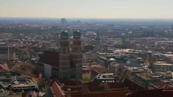 Мюнхенські Вежі Церква Фрауенкірхе Старе Місто Німеччина Баварський Літній Чисте — стокове відео