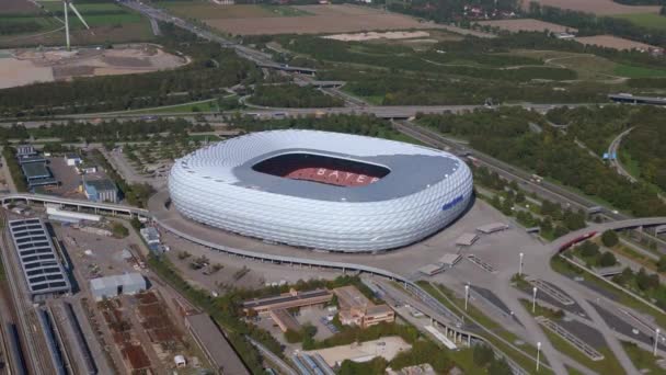 Bavyera Münih Arena Stadyumu Milli Futbol Takımı Almanya Yaz Güneşli — Stok video