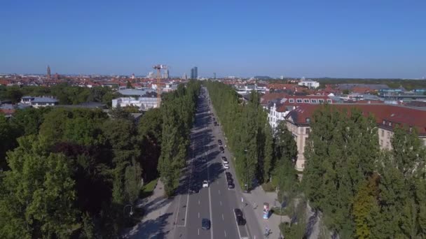 Victory Gate Cidade Munique Alemanha Baviera Verão Ensolarado Céu Azul — Vídeo de Stock