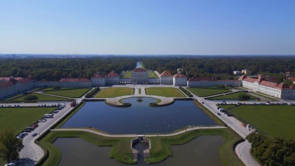Castle Nymphenburg Palace Landskap Stad München Tyskland Bayerska Sommar Solig — Stockvideo