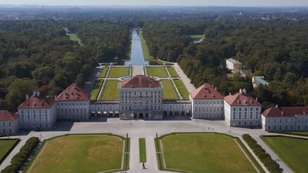 Schloss Nymphenburg Schloßlandschaft Stadt München Deutschland Bayerisch Sommer Sonnig Blauer — Stockvideo