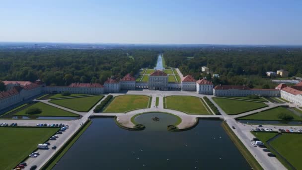 Castelo Nymphenburg Paisagem Palácio Cidade Cidade Munique Alemanha Baviera Verão — Vídeo de Stock