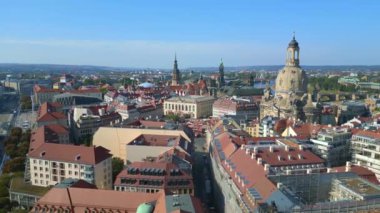 Dresden Kadın Kilisesi Frauenkirche şehri Almanya, yaz güneşli mavi gökyüzü, 23.