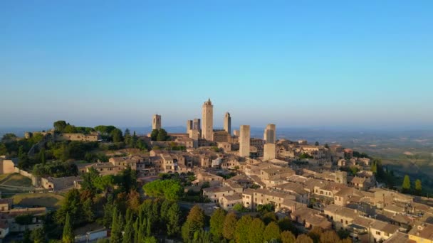 Mur Médiéval Tour Colline Ville Toscane Italie San Gimignano Large — Video