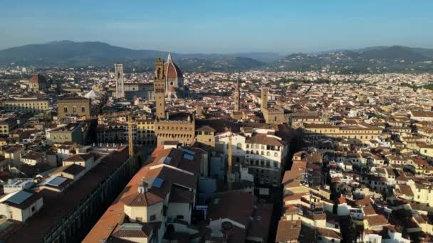 Ciudad Catedral Ciudad Medieval Florencia Toscana Italia Panorama General Drone — Vídeo de stock