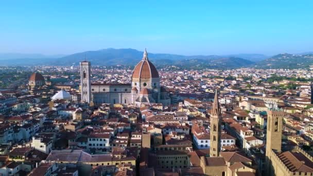 Città Cattedrale Città Medievale Firenze Toscana Italia Panoramica Panoramica Drone — Video Stock