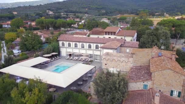 Toscana Villa Italia Charlie House Vida Rural Panorama General Drone — Vídeos de Stock