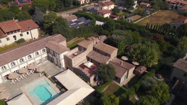 Toskania Villa Włochy Charlie House Życie Wsi Przegląd Panoramy Dron — Wideo stockowe
