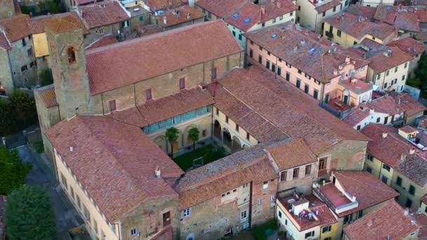 Tuse Net City Cortona Mountain Arezzo Italia 2023 Drone Camera — Vídeo de stock