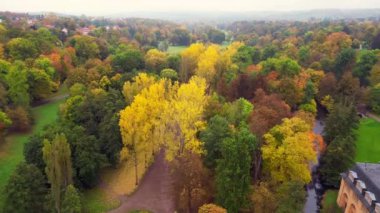 Weimar Tarihi Parkı Thuringia Almanya 23. Panorama insansız hava aracı görüntüsü