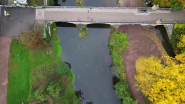 Weimar Tarihi Parkı Thuringia Almanya 23 dikey kuş bakışı 4K görüntü.