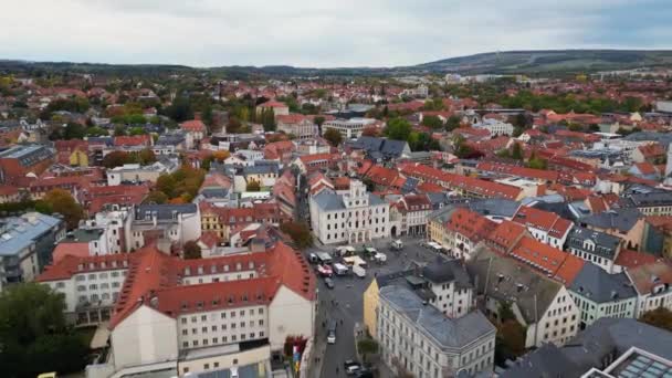 Weimar Oude Binnenstad Culturele Stad Thüringen Duitsland Herfst 2023 Vlucht — Stockvideo