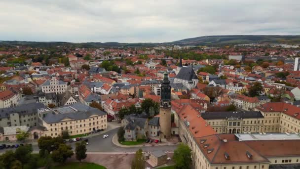 Weimar Oude Binnenstad Culturele Stad Thüringen Duitsland Herfst 2023 Panorama — Stockvideo