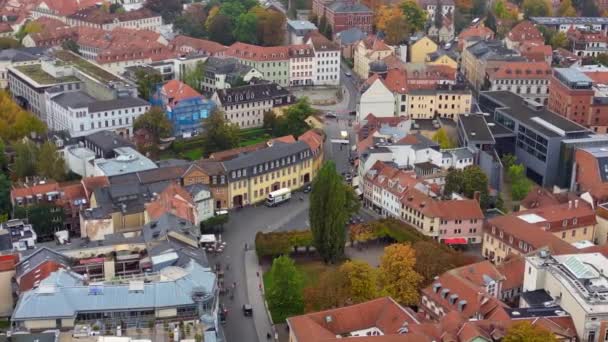 Веймарське Старе Місто Культури Тюрінгія Німеччина Осінь 2023 Панорамний Орбітальний — стокове відео