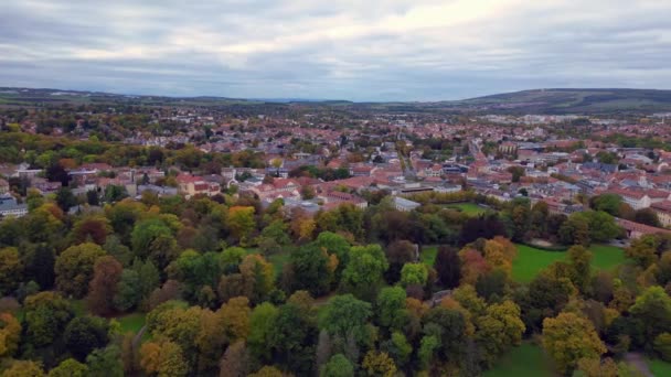Weimarer Altstadt Kulturstadt Thüringen Herbst 2023 Drehung Zur Rechten Drohne — Stockvideo