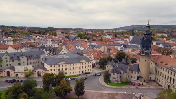 Weimar Παλιά Πόλη Πολιτιστική Θουριγγία Γερμανία Πτώση 2023 Κατεβαίνουν Drone — Αρχείο Βίντεο