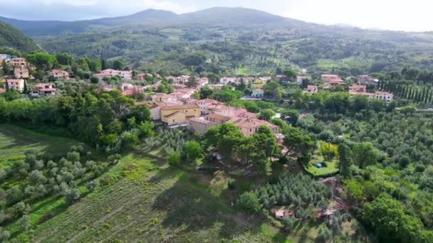 Toscana Valle Meditativa Paese Italia Autunno 2023 Sorvolo Drone Panorama — Video Stock