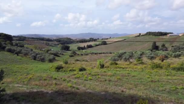 Meditativ Landskap Toscana Vinfält Dal Italien Faller Överflygning Över Drönare — Stockvideo