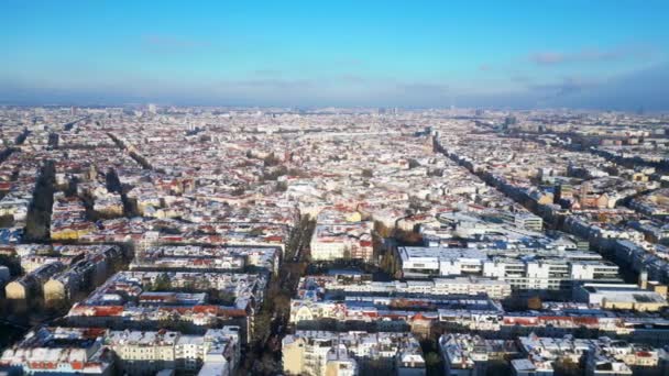 Snow Berlin Steglitz Város Napos Téli Nap Németország 2023 Panoráma — Stock videók