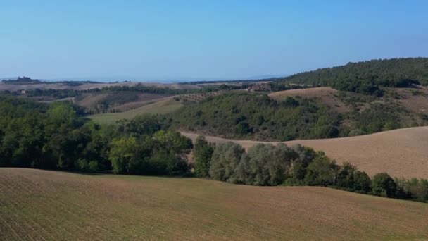 Krajobraz Wsi Fall Toskania Włochy Dron Zstępujący Dron Wysokiej Jakości — Wideo stockowe