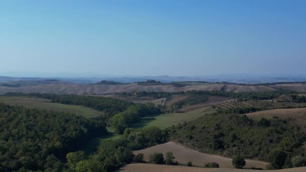 Krajobraz Wsi Fall Toskania Włochy Dron Wysokiej Jakości Materiał — Wideo stockowe