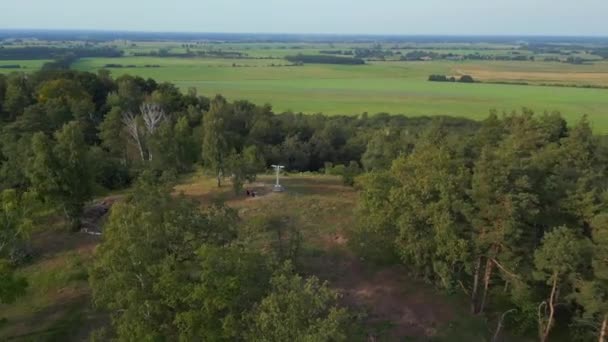 Lilienthal Monument Flying Hill Summer Germany Wide Orbit Overview Drone — Stock Video